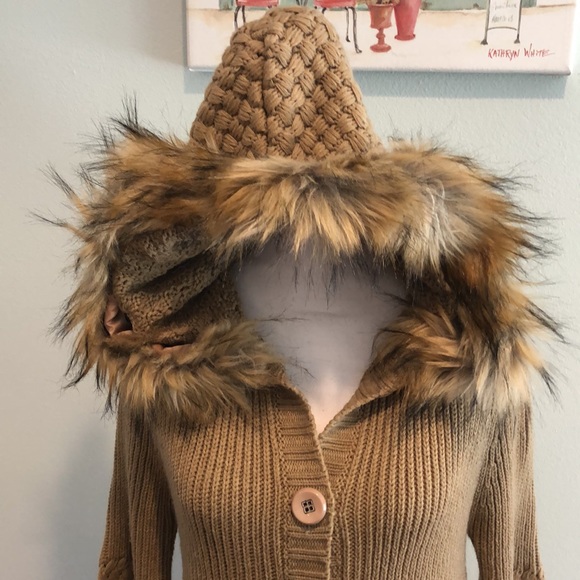 REBELL’s S/M women’s long button down sweater with hood - Picture 2 of 10